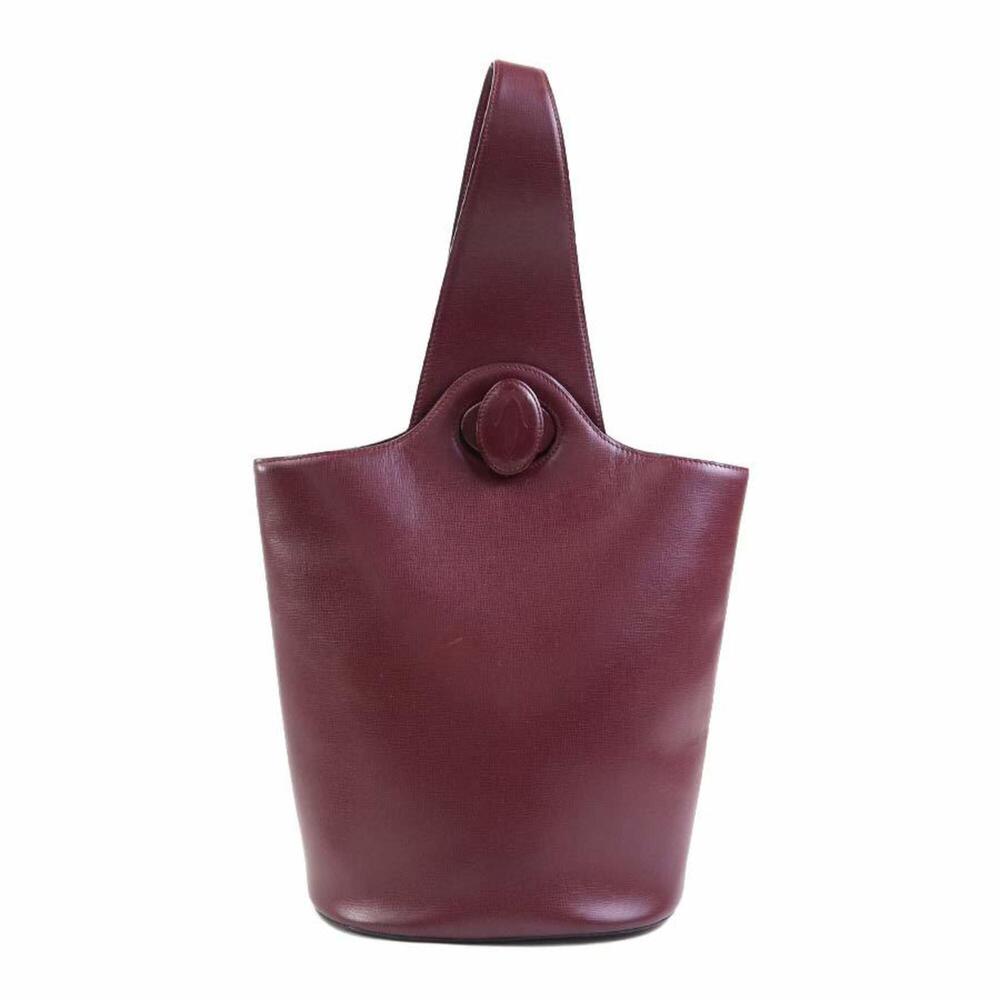 Cartier shoulder bag, leather, burgundy gold, women's, e62222k